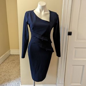 City Goddess London navy blue long sleeve dress size small
